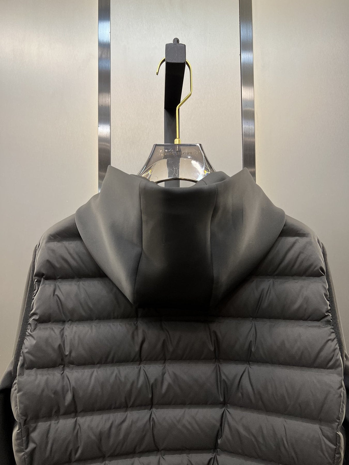 Prada Black Hooded Quilted Jacket — detail