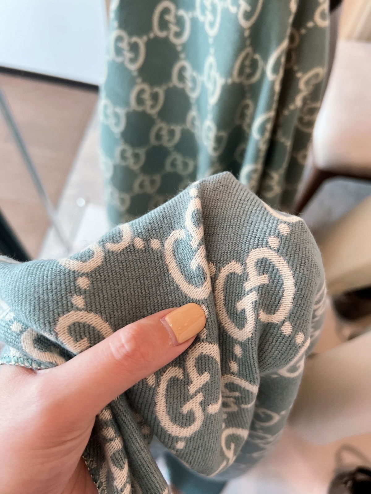 Gucci Patterned Woven Scarf — fabric