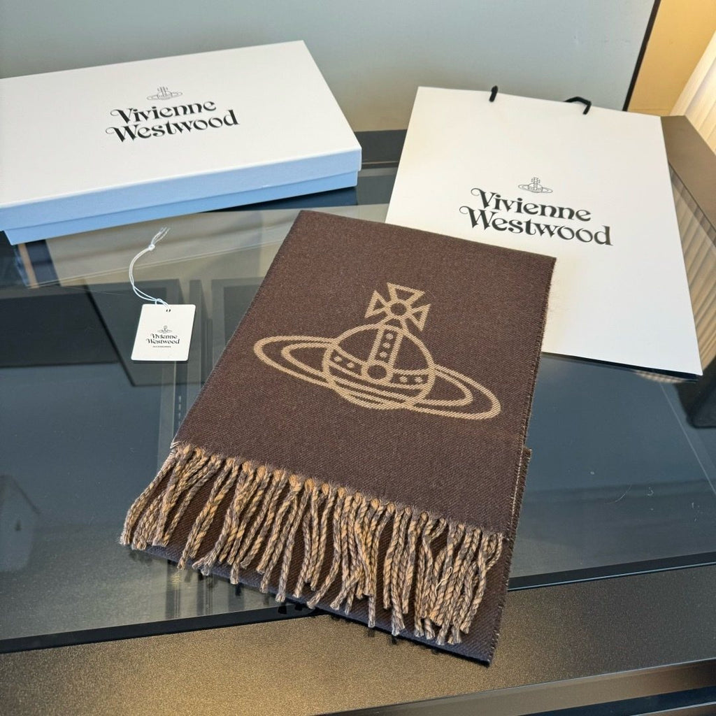 Vivienne Westwood Orb Fringed Scarf — front