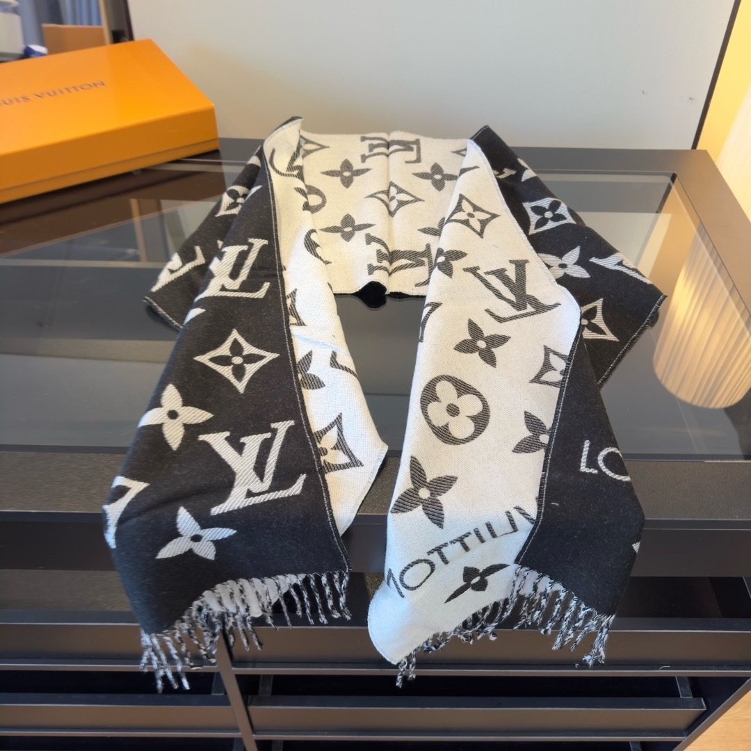 Louis Vuitton Monogram Fringe Scarf — side