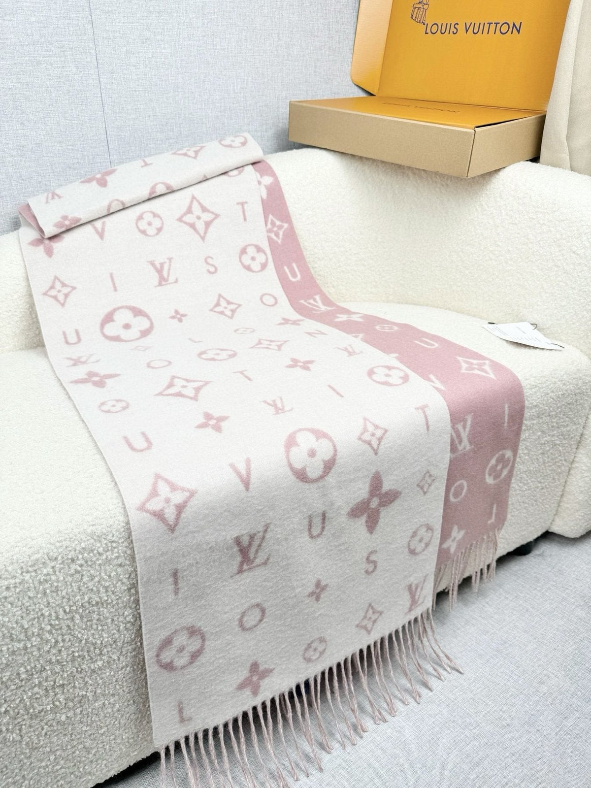 Louis Vuitton Reversible Monogram Fringed Scarf — front